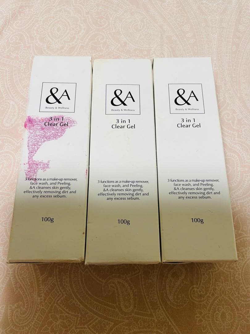 新品未使用 難あり 箱汚れ アンドエー　＆A 3in1 クリアジェル 3本セット 61-0422-83 フリーケース クリア F-2 【AXEL】 アズワン