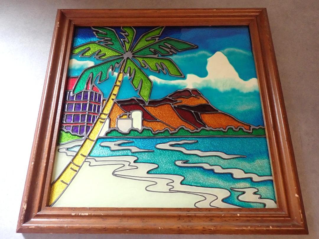 Vintage Hawaiian diamondhead ステンドグラスアート