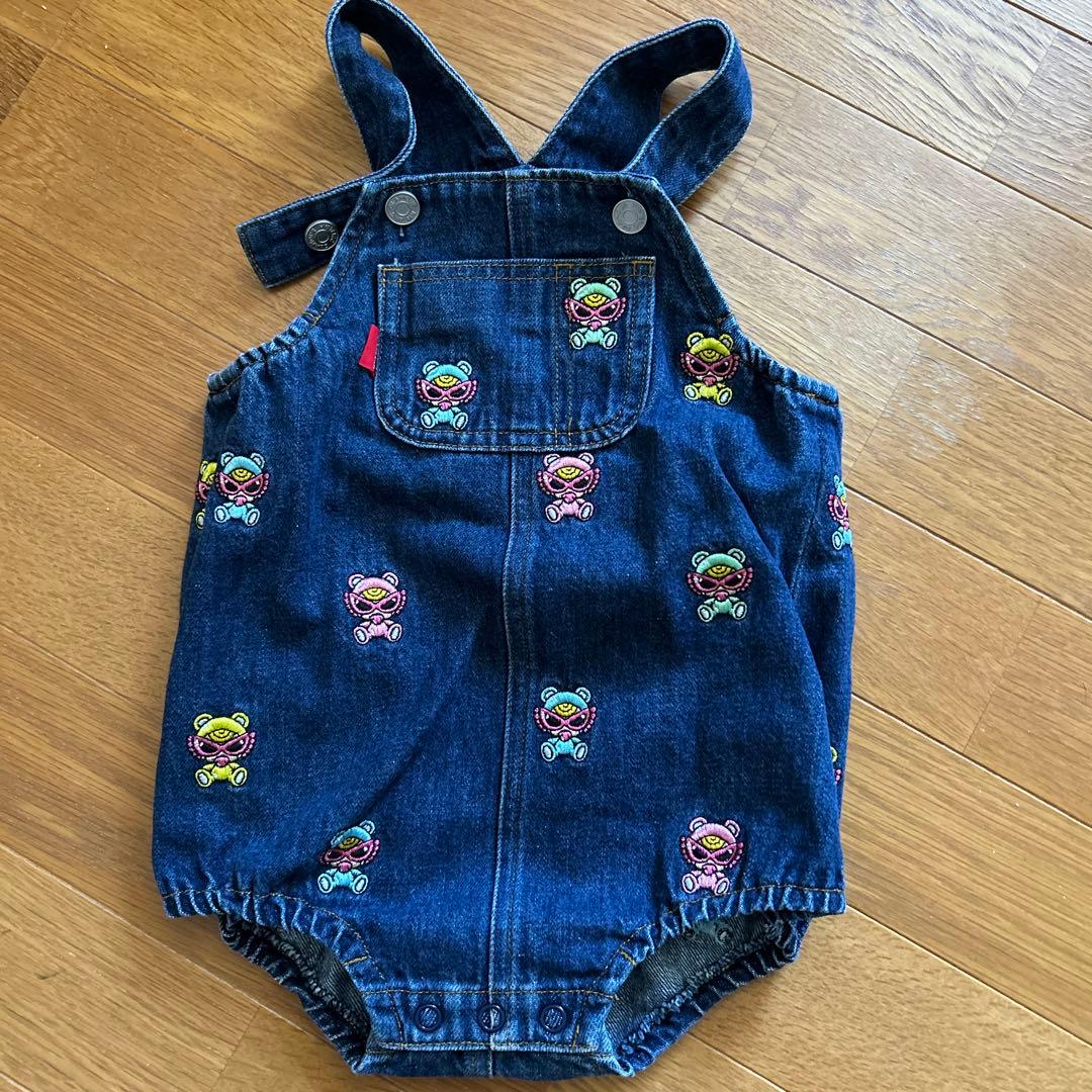 デニムサロペット ヒスミニ　刺繍