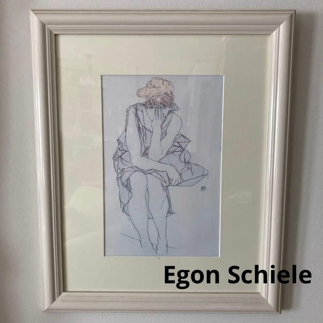 エゴン・シーレのアート作品（フレーム付き）