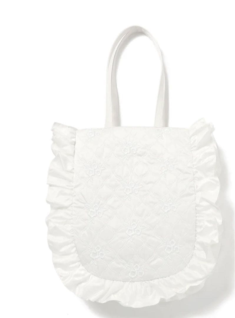 バッグ flower wave quilting tote (white)