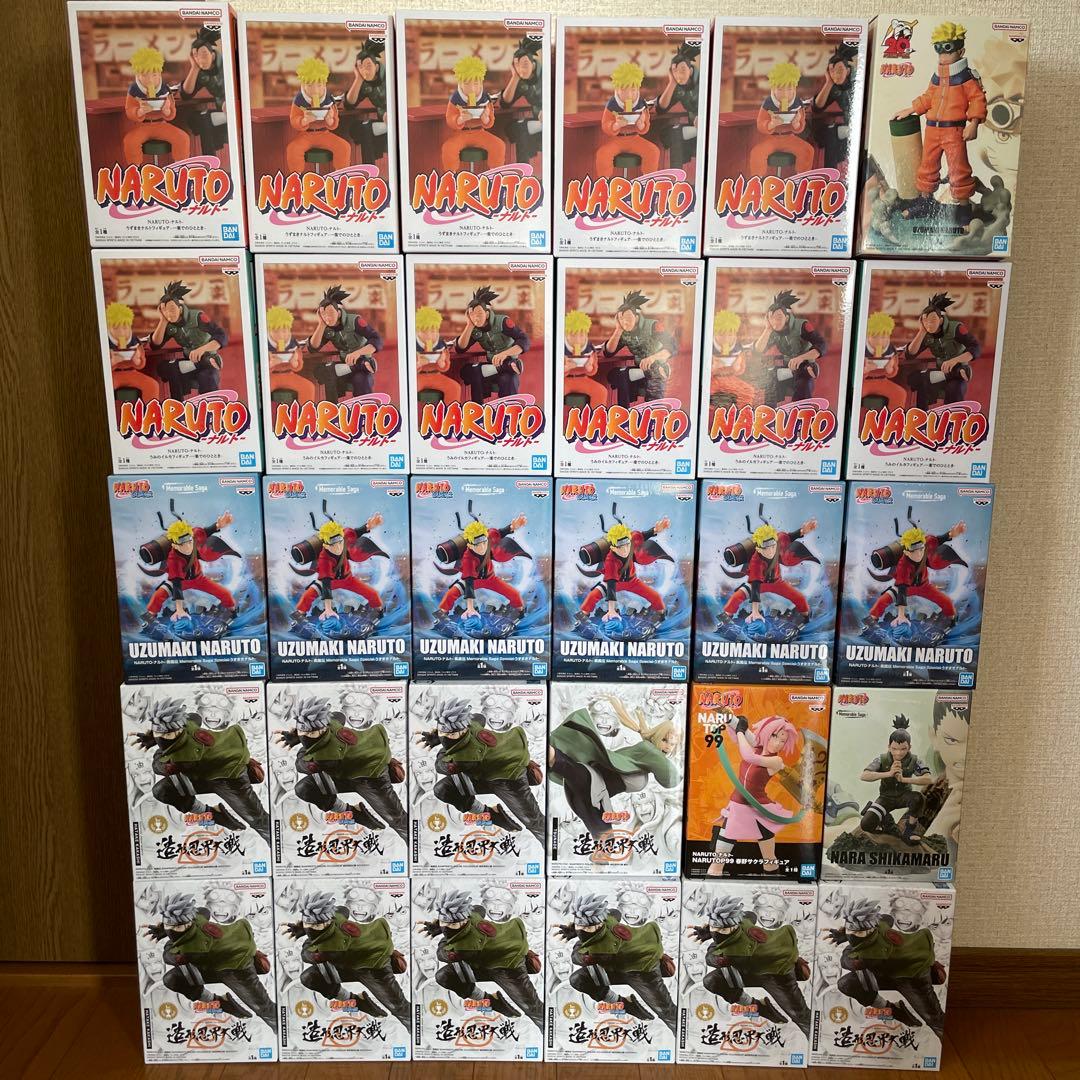 28 ナルト　カカシ　綱手　サクラ　シカマル　うみのイルカ　フィギュア
